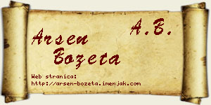 Arsen Bozeta vizit kartica